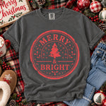 Merry and Bright Circle DTF Transfer DTF Heat Press Transfer from Sweet Tee Transfers
