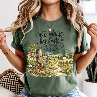 Walk by Faith Not by Sight 2 Corinthians 5:7 DTF Transfer DTF Heat Press Transfer from Sweet Tee Transfers
