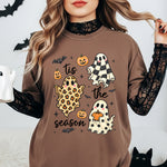 Tis the Season Cheetah Checkered Polka Dot Ghost DTF Transfer DTF Heat Press Transfer from Sweet Tee Transfers