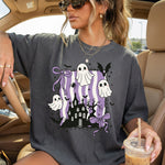 Purple Striped Ghost Halloween DTF Transfer DTF Heat Press Transfer from Sweet Tee Transfers