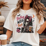 Resting Witch Face Striped DTF Transfer DTF Heat Press Transfer from Sweet Tee Transfers