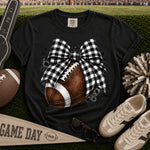 Black and White Bow Football DTF Transfer DTF Heat Press Transfer from Sweet Tee Transfers