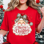 Merry Christmas Santa with Bow DTF Transfer DTF Heat Press Transfer from Sweet Tee Transfers