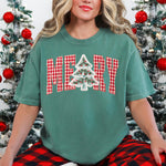 Merry Christmas Tree Red Gingham DTF Transfer DTF Heat Press Transfer from Sweet Tee Transfers