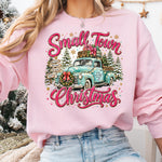 Small Town Christmas Aqua Truck DTF Transfer DTF Heat Press Transfer from Sweet Tee Transfers