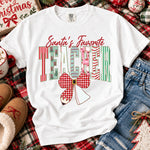 Coquette Santa's Favorite Teacher DTF Transfer DTF Heat Press Transfer from Sweet Tee Transfers