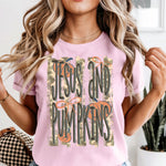 Jesus and Pumpkins Camo DTF Transfer DTF Heat Press Transfer from Sweet Tee Transfers