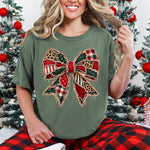 Patchwork Christmas Bow DTF Transfer DTF Heat Press Transfer from Sweet Tee Transfers