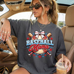 Baseball MAMA Bow and Stars DTF Transfer DTF Heat Press Transfer from Sweet Tee Transfers