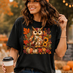 Patchwork Autumn Fall Woodland Owl DTF Transfer DTF Heat Press Transfer from Sweet Tee Transfers