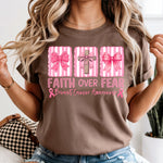 Faith Over Fear Breast Cancer Awareness DTF Transfer DTF Heat Press Transfer from Sweet Tee Transfers
