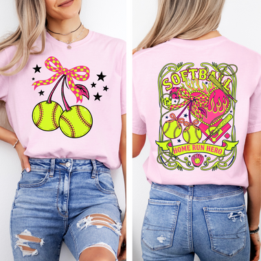Softball Front and Back DTF Transfer DTF Heat Press Transfer from Sweet Tee Transfers