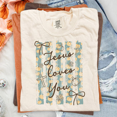 Jesus Loves You Fall DTF Transfer DTF Heat Press Transfer from Sweet Tee Transfers