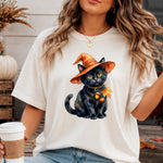 Whimsical Fall Black Cat DTF Transfer DTF Heat Press Transfer from Sweet Tee Transfers