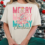 Merry Christmas Floral Tree DTF Transfer DTF Heat Press Transfer from Sweet Tee Transfers