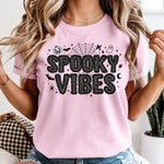 Spooky Vibes Black Web DTF Transfer DTF Heat Press Transfer from Sweet Tee Transfers