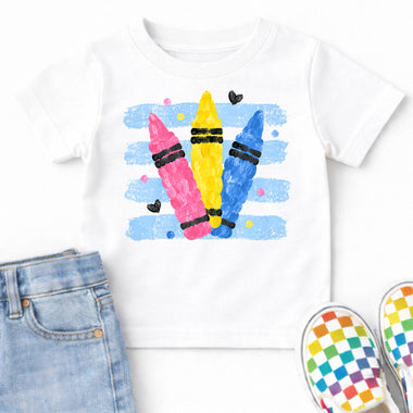 Preppy Fingerpaint Crayons DTF Transfer DTF Heat Press Transfer from Sweet Tee Transfers