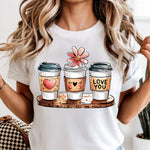 Three Coffee Love You DTF Transfer DTF Heat Press Transfer from Sweet Tee Transfers