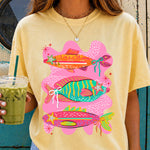 3 Fish Star Eyes Pink DTF Transfer DTF Heat Press Transfer from Sweet Tee Transfers