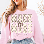Made for More Cream and Brown Polka Dot Ephesians 2:10 DTF Transfer DTF Heat Press Transfer from Sweet Tee Transfers