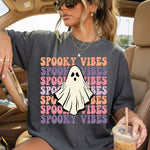 Spooky Vibes Ghost Peace Sign DTF Transfer DTF Heat Press Transfer from Sweet Tee Transfers
