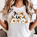 Halloween Ghosts with Witch Hats and Fall Florals DTF Transfer DTF Heat Press Transfer from Sweet Tee Transfers