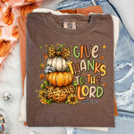 Give Thanks to the Lord Fall Pumpkin Stack DTF Transfer DTF Heat Press Transfer from Sweet Tee Transfers