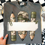 Personalized Camo Pencils DTF Transfer DTF Heat Press Transfer from Sweet Tee Transfers