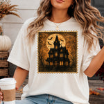Retro Halloween Stamp House DTF Transfer DTF Heat Press Transfer from Sweet Tee Transfers