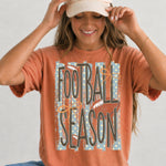 Football Season Striped Blue DTF Transfer DTF Heat Press Transfer from Sweet Tee Transfers
