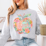 Teach Pastel Apple DTF Transfer DTF Heat Press Transfer from Sweet Tee Transfers