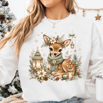 Christmas Fawn with Lantern DTF Transfer DTF Heat Press Transfer from Sweet Tee Transfers