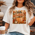 Hello Pumpkin Faux Embroidery DTF Transfer DTF Heat Press Transfer from Sweet Tee Transfers