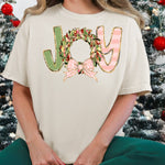 Joy Wreath with Pink Bow DTF Transfer DTF Heat Press Transfer from Sweet Tee Transfers