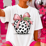 Cow Print Apple with Pink Bow DTF Transfer DTF Heat Press Transfer from Sweet Tee Transfers
