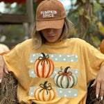 Fall Pumpkins Polkadot Stripes DTF Transfer DTF Heat Press Transfer from Sweet Tee Transfers