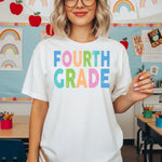 Back to School Pastel Bold Letters Fourth Grade DTF Transfer DTF Heat Press Transfer from Sweet Tee Transfers