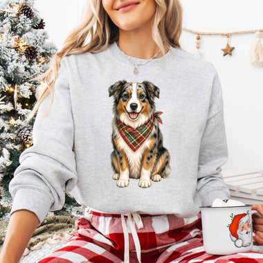 Christmas Dog Australian Shepherd DTF Transfer DTF Heat Press Transfer from Sweet Tee Transfers