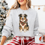 Christmas Dog Australian Shepherd DTF Transfer DTF Heat Press Transfer from Sweet Tee Transfers