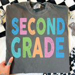 Back to School Pastel Bold Letters Second Grade DTF Transfer DTF Heat Press Transfer from Sweet Tee Transfers