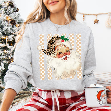 Leopard Santa Striped DTF Transfer DTF Heat Press Transfer from Sweet Tee Transfers