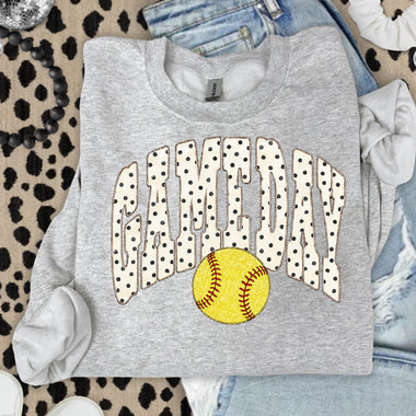 Game Day Polka Dots Softball DTF Transfer DTF Heat Press Transfer from Sweet Tee Transfers
