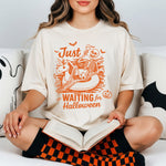 Just Waiting for Halloween Skeleton DTF Transfer DTF Heat Press Transfer from Sweet Tee Transfers