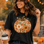 Faux Embroidery Floral Pumpkin DTF Transfer DTF Heat Press Transfer from Sweet Tee Transfers