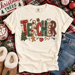 Patchwork Teacher Christmas DTF Transfer DTF Heat Press Transfer from Sweet Tee Transfers