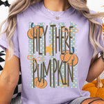 Hey There Pumpkin Striped DTF Transfer DTF Heat Press Transfer from Sweet Tee Transfers