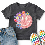 Faux Yarn Retro Smiley Face DTF Transfer DTF Heat Press Transfer from Sweet Tee Transfers