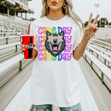 Wolves School Mascot DTF Transfer – Game Day DTF Heat Press Transfer from Sweet Tee Transfers