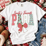 Coquette Santa's Favorite Para DTF Transfer DTF Heat Press Transfer from Sweet Tee Transfers