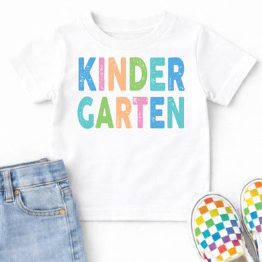 Back to School Pastel Bold Letters Kindergarten DTF Transfer DTF Heat Press Transfer from Sweet Tee Transfers